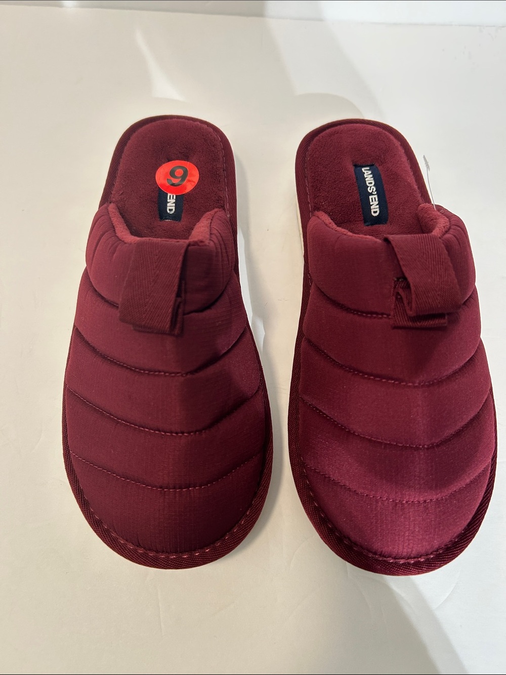 Lands' End Quilted Slip-On Slippers - Wine Shade Size 6 Women’s